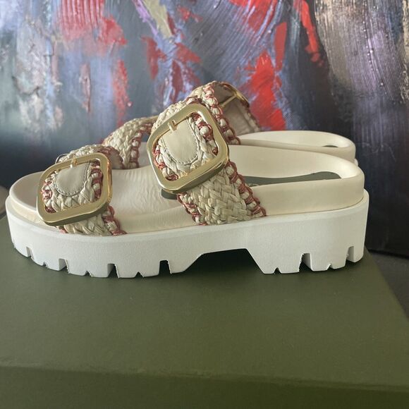MARIA LUCA STRAP Buckle Iris LEATHER Platform SANDALS Beige EU 38  7.5 US - Picture 11 of 15